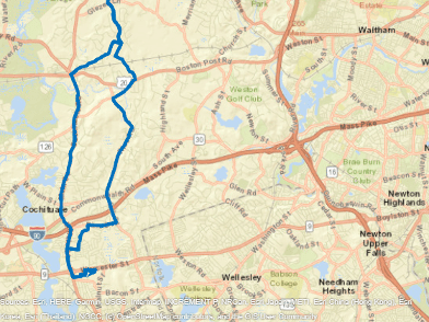 与几条道路绘制的蓝线相同的地图GydF4y2Ba