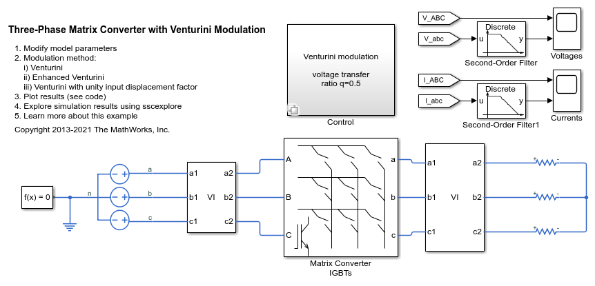 Three-Phase Matrix Converter with Venturini Modulation