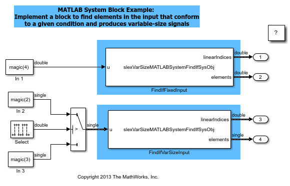 MATLAB System Block with Variable-Size Input and Output Signals