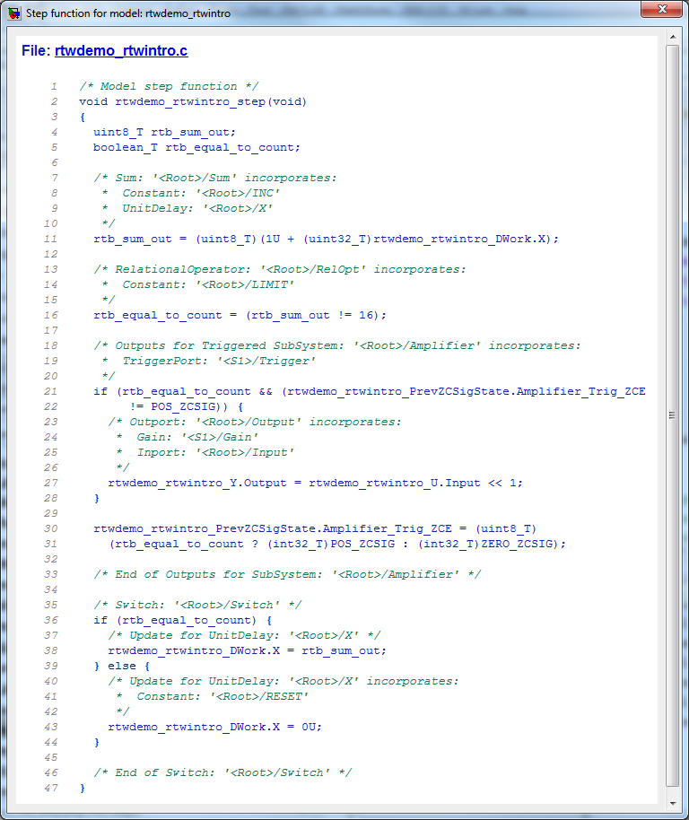 Generate Code Using Simulink® Coder™