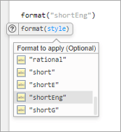 部分完成对format函数的调用，其中包含style参数的建议值列表