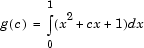 函数g (c)的方程它等于∫x²+ c (x + 1) dx，从0到1。