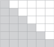 6 x-6矩阵，主角和下方具有阴影元素