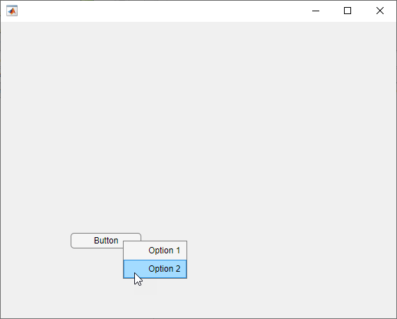 Context menu for a button with two options: 