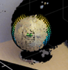 点云描绘对象与一个球体球面上呈现的形状