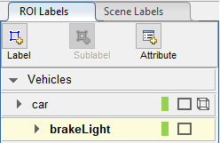ROI标签选项卡与brakeLight sublabel车下标签